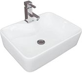 Home Supplies Ceramic Cloakroom Basin Hand Washing Sink, Modern Design Gloss White Countertop Basin Cloakroom Sink for Bathroom Lavatory, Vanity Cabinet 130x480x370mm(HxWxD)