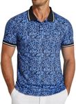 COOFANDY Men's Hawaiian Polo Shirts Short Sleeve Tropical Golf Shirt Print Performance Polo T Shirts with Pocket