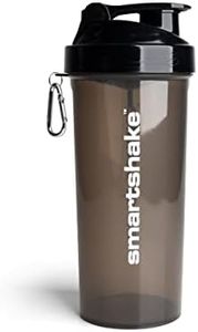 Smartshake Lite Protein Shaker Bouteille shaker 1000 ml | Bouteille d'eau transparente en polypropylène sans BPA et DEHP pour homme et femme, noir