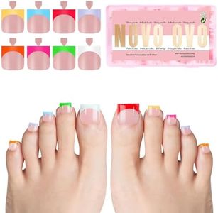 NOVO OVO French Tip Toe Nail Tips press on 8 MIXED COLOR, Sharp Square Toe Nail Tips BABY PINK Toenail Extension, Need Builder Gel Top Coat, no Glue, Full Cover Acrylic for DIY x 15 Sizes 240 pcs