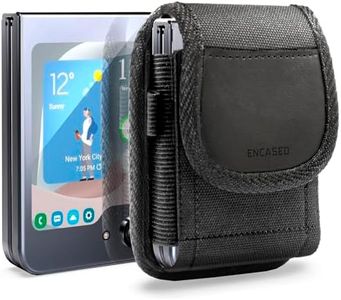 Encased Flip Phone Belt Holder - Designed for Samsung Galaxy Z Flip-5 and Z Flip-6, (Ultra Durable) Ballistic Nylon Holster with Steel Clip (Case Compatible Pouch)