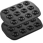 CHEFMADE Mini Donut Baking Pans, Non-Stick 12-Cavity Donut Pan, Carbon Steel Cake Baking Pan - BPA Free Mini Bagel Pan, Oven, Microwave, Freezer Safe