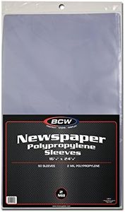 BCW 16x24 Newspaper Sleeves (50 ct) | Acid-Free, Archival Quality Sheet Protectors for Collectible Newspapers | Newspaper Protectors for Collectors | Clear Plastic Newspaper Preservation Sleeves…