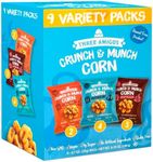 Three Amigos Crunch & Munch Corn – 9 Variety Pack – Vegan, Gluten-Free, Non-GMO, No Sugar, No Artificial Ingredients – Peanut-Free Snack – 3 Flavors (Sea Salt, Peri-Peri, Smoked BBQ)