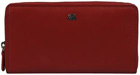 BROWN BEAR Classic Collection Nappa Women's Wallet with RFID PROTECTED (Red)