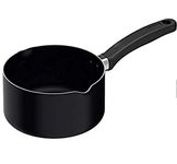 Maharaja Milk pan, Non Stick, Measuring Spouts, Riveted Bakelit Handles, 18cm Black