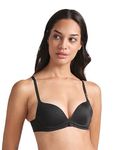 Calvin Klein Women's Nylon Blend Wired Casual Push Up Bra (QF7154ADUB1_Black
