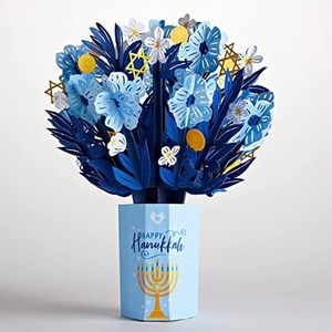 Lovepop Hanukkah Flower Paper Bouquet Pop Up Card - 3D Greeting Card, 10.25 x 7.5, Jewish Holiday Cards, Hanukkah Greeting Cards, Chanukah Cards with Envelopes