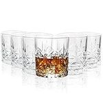 Vinsani Set of 6 Royal Whisky Tumblers 300ml Glasses Crystal Cut Transparent Vintage Whiskey Rum Cocktail Drinkware Glasses Bar Gift Set for Men Women