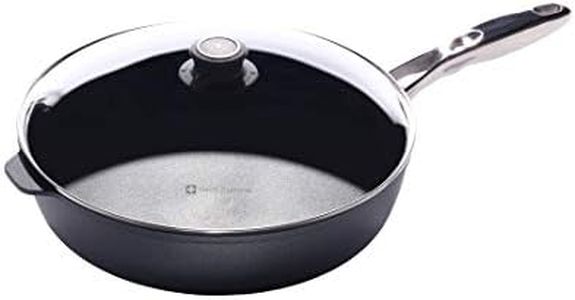 Swiss Diamond 12.5" (5.8 Qt) Saute Pan HD Nonstick Includes Lid Stainless Steel Handle Dishwasher/Oven Safe Grey