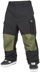 Volcom Men's Nwrk Baggy Cargo Snowboard Ski Pant, Black S5, Medium