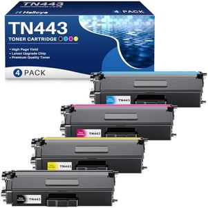 TN443 TN-443 Toner Cartridge Replacement Compatible for Brother TN443 TN 443 Use with HL-L8260CDW HL-L8360CDW MFC-L8690CDW MFC-L8900CDW HL-L9310CDW (4 Packs,Black, Cyan, Magenta, Yellow)