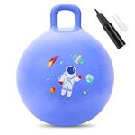 Bouncy Hopper Ball with Handle for Kids, Inflatable Bounce Ball, Outdoor Toys for Kids 3-6 Boys Girls, 45cm (18 Inch) - Pump Included