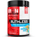 Iron Brothers Supplements Ruthless Pre Workout Powder for Women & Men | Creatine-Free Nitric Oxide Booster | Energy & Focus | Workout Supplement, Bulk Pre-Workout | 40 Servings (Sour Gummy Bears)