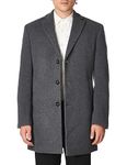 Calvin Klein mens Slim Fit Wool Blend Overcoat Jacket, Grey, 40 Tall