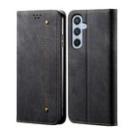 Cubix® Denim Flip Cover for Samsung Galaxy A55 Case Luxury Slim Wallet Folio Case Magnetic Closure Cover (Black)