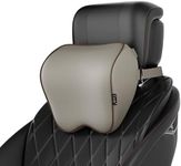 Crofy 2 Pack Car Neck Pillow, Softness Car Headrest Pillow for Driving with Adjustable Strap, 100% Memory Foam and Breathable Removable Cover, Comfortable Ergonomic Design (Beige)