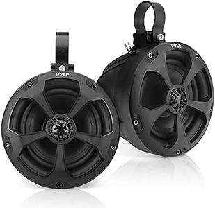 Pyle 2-Way Waterproof Off Road Speakers - 5.25" 1000 Watts Active Passive Marine Grade Wakeboard Tower Speakers System, Full Range Outdoor Stereo Speaker for ATV/UTV Jeep Boat - Pyle PLUTV53BTA