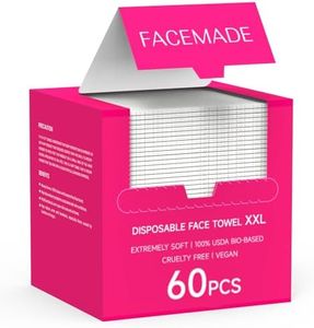FACEMADE Face Towels Disposable, 60 Ct Clean Towels, XXL, Face Towelettes for Makeup and Clean Skin, Super Soft and Thick Dry Wipes Club, USDA Certified 100% Biobased
