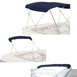 SavvyCraft Bimini TOP Boat Cover Canvas Fabric Navy 3 Bow 72" L 54" H 73"-78" W