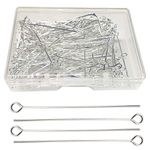 200Pcs Eye Pin Open Eye Pins Head Pins for DIY Jewelry Making 1.6inch/40mm (Silver)