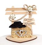 Gettin Hitched Western Affection Wedding Cake Topper: Heart Color: SILVER