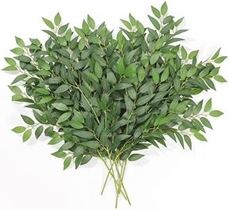 Dremisland 6 Piezas Planta Artificial Italiano Ruscus Vegetación 70cm Artificiales Guirnalda Verdes Hojas Enredaderas Aerosol Rama Colgante para Ramo Boda Centros de Mesa Decoración del Hogar