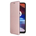 SHIEID Wallet Case for Blackview A70 2021 Carbon Case, has Kickstand function and Card Slots with Magnetic Buckle Phone, Carbon fiber Phone Case Compatible with Blackview A70 2021-RG