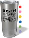 Personalized Printed 20oz Stainless Steel Tumbler with Lid, Custom Printed, Bernard