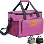 Insulated Portable Food Cooler Picnic Bag Large Capacity Waterproof Material, Lightweight Easy to Carry & Clean for Camping, BBQ, Travel Outdoor Activities (Size: 15 Liter, Pink)