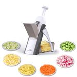 ONCE FOR ALL Mandoline Vegetable Slicer, Manual Kitchen Veg Chopper Stainless Steel Blade for Julienne, Cubes, Fried Potato Carrot, Cucumber