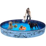 JEASONG Foldable And Portable Dog Pool,200cm Dog Paddling Pool Pet Bath Tub, Reinforced PVC Non-Inflatable Swimming Pool for Dogs/Puppies/Pets