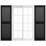 Mid-America 00011248002 Standard Size Cathedral Top Center Mullion, Open Louver Vinyl Shutter, w/Installation Shutter-Lok's & Matching Screws (Per Pair), 002, 12"W x 48"H, Black