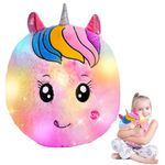 Hapikids Unicorn Gifts for Girls, Sensory Toys for Autism Unicorn Toys for 3 4 5 6 7 8 Year Old Girls Light Up Toys Plush Pillow Stuffed Animal Sensory Lights Birthday Gifts for 3-10 Years Girls