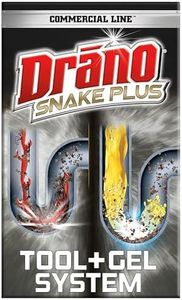 Drano Gel Drain Clog Remover and Cleaner 16oz and Snake Plus Tool 23 inches, Unclogs tough blockages, Commercial Line