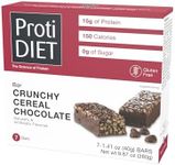 ProtiDIET Gluten Free Crunchy Cereal Chocolate Fiber Protein Bars - High Protein Snacks, Perfect On-the-Go Nutrition Snacks to Support a Busy and Active Lifestyle - 7 Protein Bars Per Box