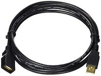 Monoprice USB Type-A to USB Type-A Female 2.0 Extension Cable - 6 Feet - Black (5 Pack) 28/24AWG, Gold Plated Connectors