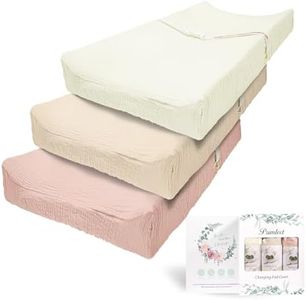 Muslin Changing Pad Cover for Boys Girls 100% Cotton Fitted Baby Diaper Changing Table 3 Pack Soft and Breathable for Standard Changing Table Topper 32"x16"