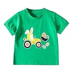 Summer Toddler Boys Girls' Short Sleeve Cartoon Prints Casual Tops for Kids Clothes Boys Basketball Shirt Green 5-6 Years