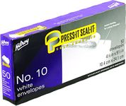 Hilroy No. 10 Press-It Seal-It Boxed Envelopes, 4-1/8 X 9-1/2-Inch, White, 50-Count (36712)