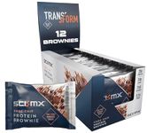 SCI-MX High Protein Chocolate Chip Brownie Box - 20g protein, 0.5g sugar + 246 calories per brownie - Pack of 12 x 65 g - Low Sugar - Pre / Post Workout Snack - No Palm Oil - Suitable for Vegetarians