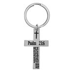 M Men Style Surely Your Goodness And love Will Follow Me, All The Days Of My Life (Psalm 23:6) Black And Silver Stainless Steel Keychain For Men And Women