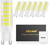 DiCUNO G9 LED Ceramic Bulb 6W 550LM Daylight White 6000K 220-240V Energy Saving Lamp Chandelier Non-dimmable 6Pcs