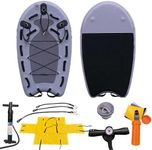 Inflatable Floating Life Saving rafts Inflatable Water Floating Lifeboats Sled Board for Professional Emergency Rescue by Lifeguards, Surfing(72.83 x 41.33 x 5.90 inches, 1 Set Gray)