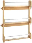 Rev-A-Shelf 21" 3 Tiered Pull Out Shelf Organizer for Kitchen Cabinets, Pantry Storage Spice Seasoning Rack, Door/Wall Mounted, Maple Wood, 4SR-21