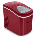 Deco Rapid Portable Automatic Electric Countertop Ice Maker - 6 Great Colors Compact Top Load 26 Lbs. Per Day Great for Party Hosting Never Run Out of Ice Again, Self Cleaning (Red)