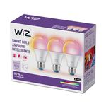 WiZ Connected 60W A19 LED Smart Light Bulbs - Connects to Your Wi-Fi - E26 Smart Bulb - Control with Voice or App + Activate with Motion - Matter Compatible - 3 Pack
