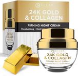 Clear Beauty 24K Gold & Collagen Night Face Moisturizer - Dermatologist Tested, Reduces Age Spots, Fine Lines & Wrinkles, Lifting & Firming Night Cream, Cruelty-Free Korean Skin Care - All Skin Types