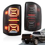 VLAND Led Tail Lights Compatible with GMC Sierra Fourth Generation/4th Gen Pickup Truck 1500/2500HD/3500HD(Not Fit Model w/Factory LED) with Red Turn Signal, Driver & Passenger