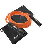 ATHVERV Polyvinyl Chlorine (PVC) Adjustable Heavy Jump Rope 1.1 Lb, 10Mm Weighted Skipping Rope For Strength Training. (Orange)